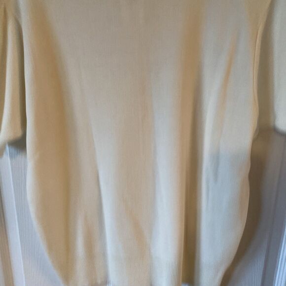 Winona Knits Vintage Sweatshirt Short Sleeve Embroidered Made In USA Cream - Picture 7 of 10